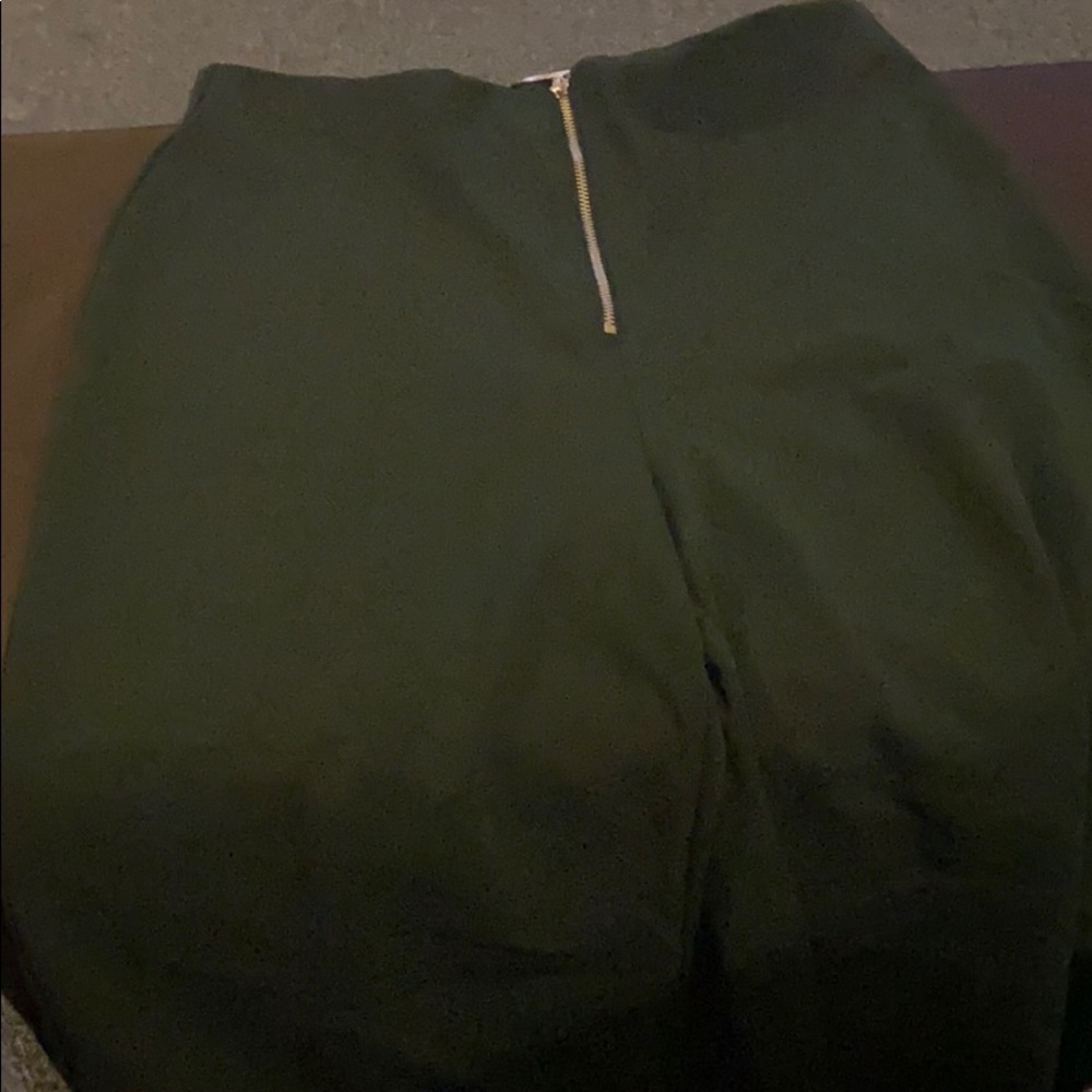 Green flare long pant